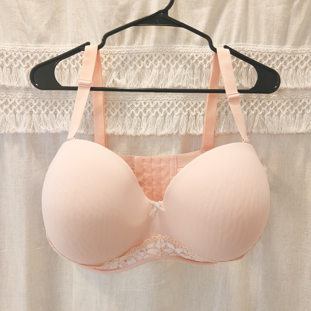 Boost Multi-Way Strapless Bra, Light Pink w/ Lace Detail, 42H